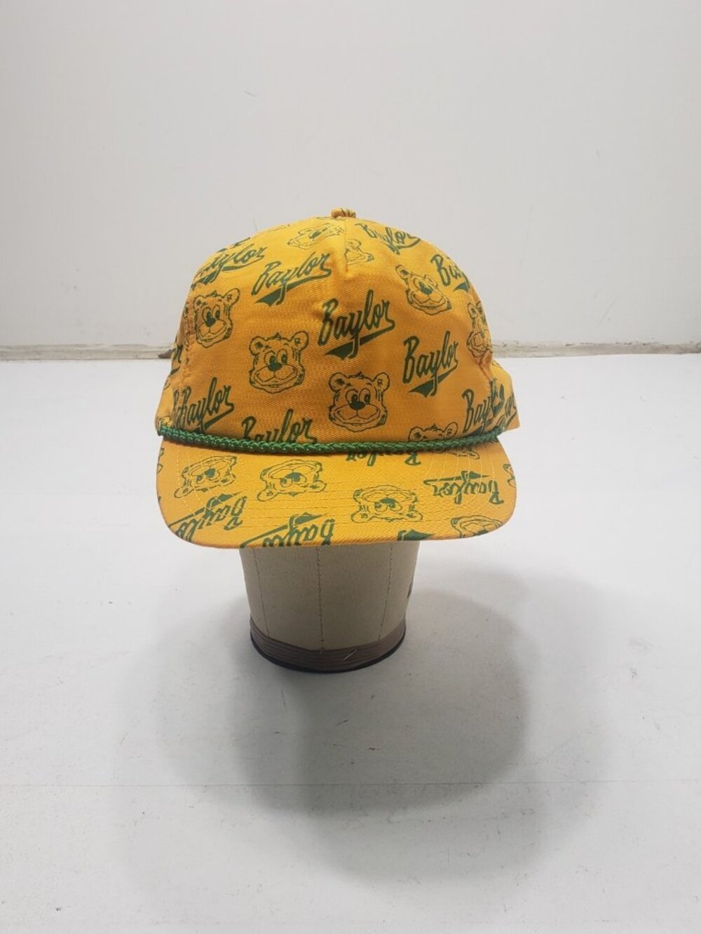 Vintage Baylor Bears Gear For Sports Snapback Hat All Over Print Rope Cap Gold